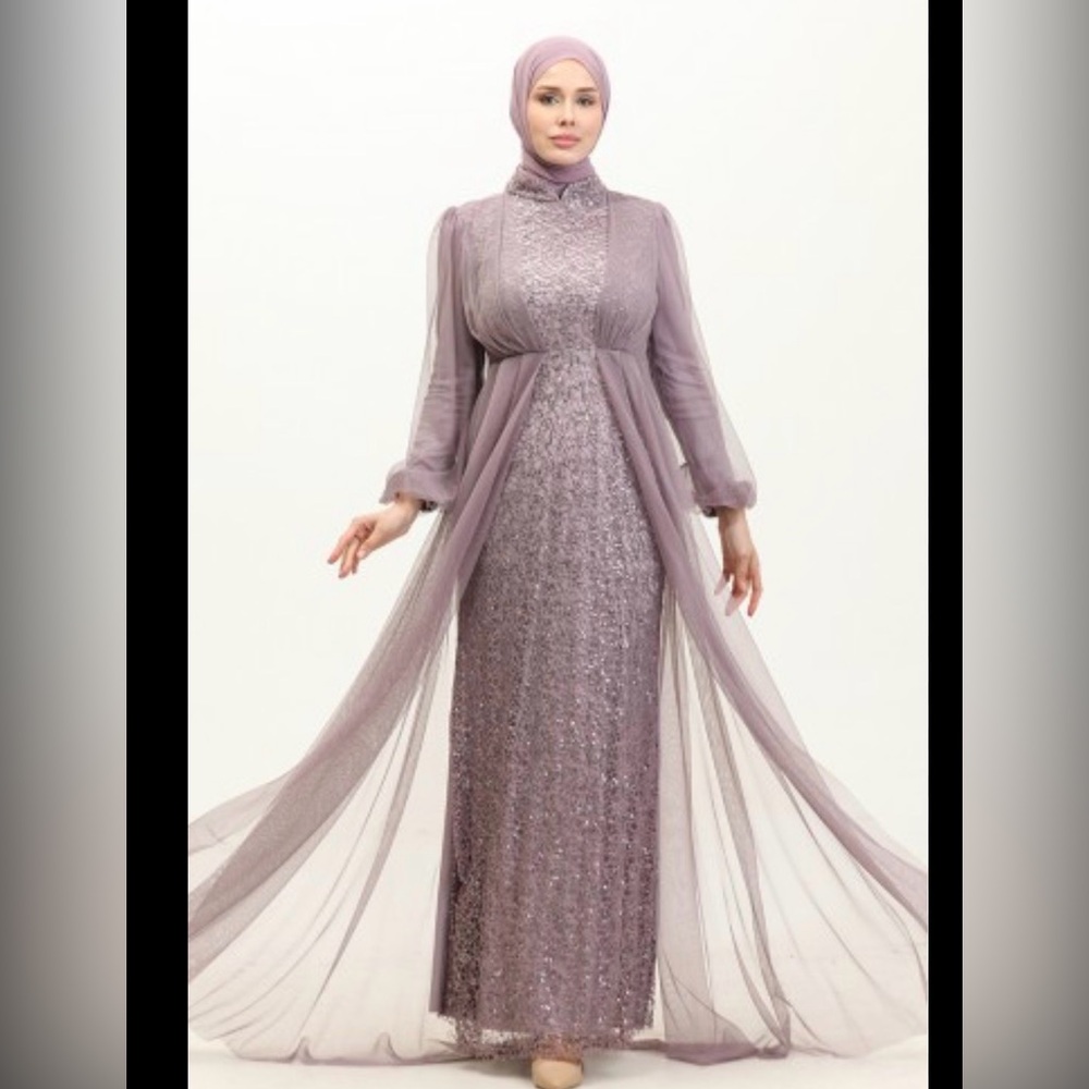 UrbanModesty Mauve Lace Dress